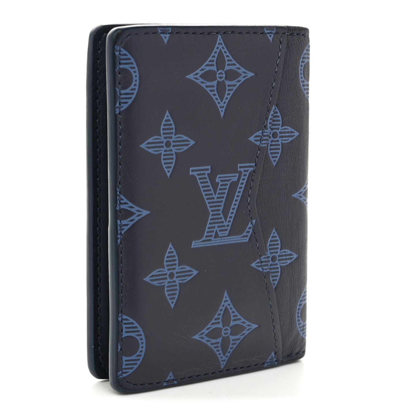 Calfskin Monogram Shadow Pocket Organizer Blue