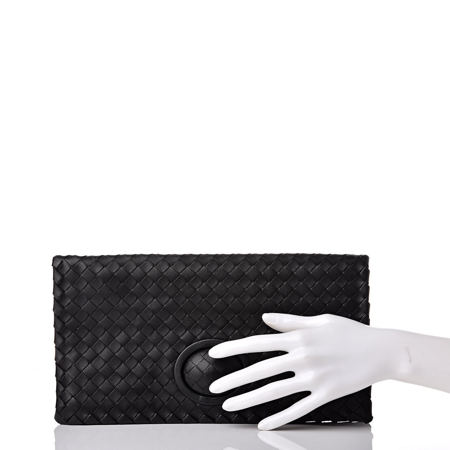 Nappa Intrecciato Turnlock Clutch Black