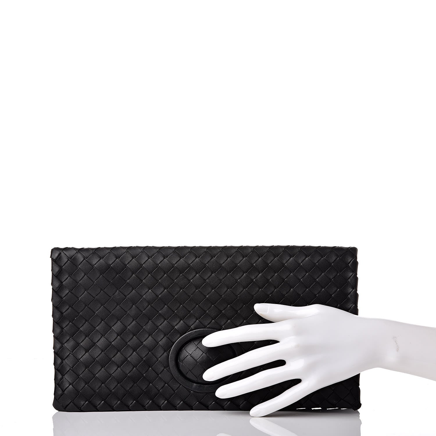 Bottega Veneta Nappa Intrecciato Turnlock Clutch Black 2 of 9