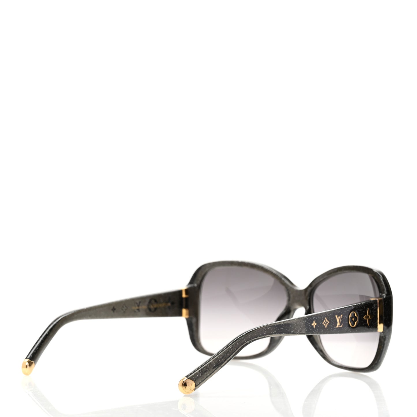 Acetate Obsession Round Sunglasses Z1855E Black Glitter
