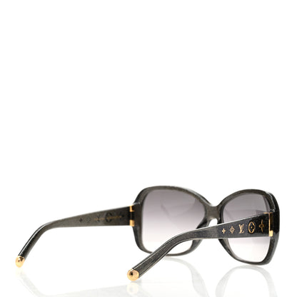 Louis Vuitton Acetate Obsession Round Sunglasses Z1855E Black Glitter 4 of 7