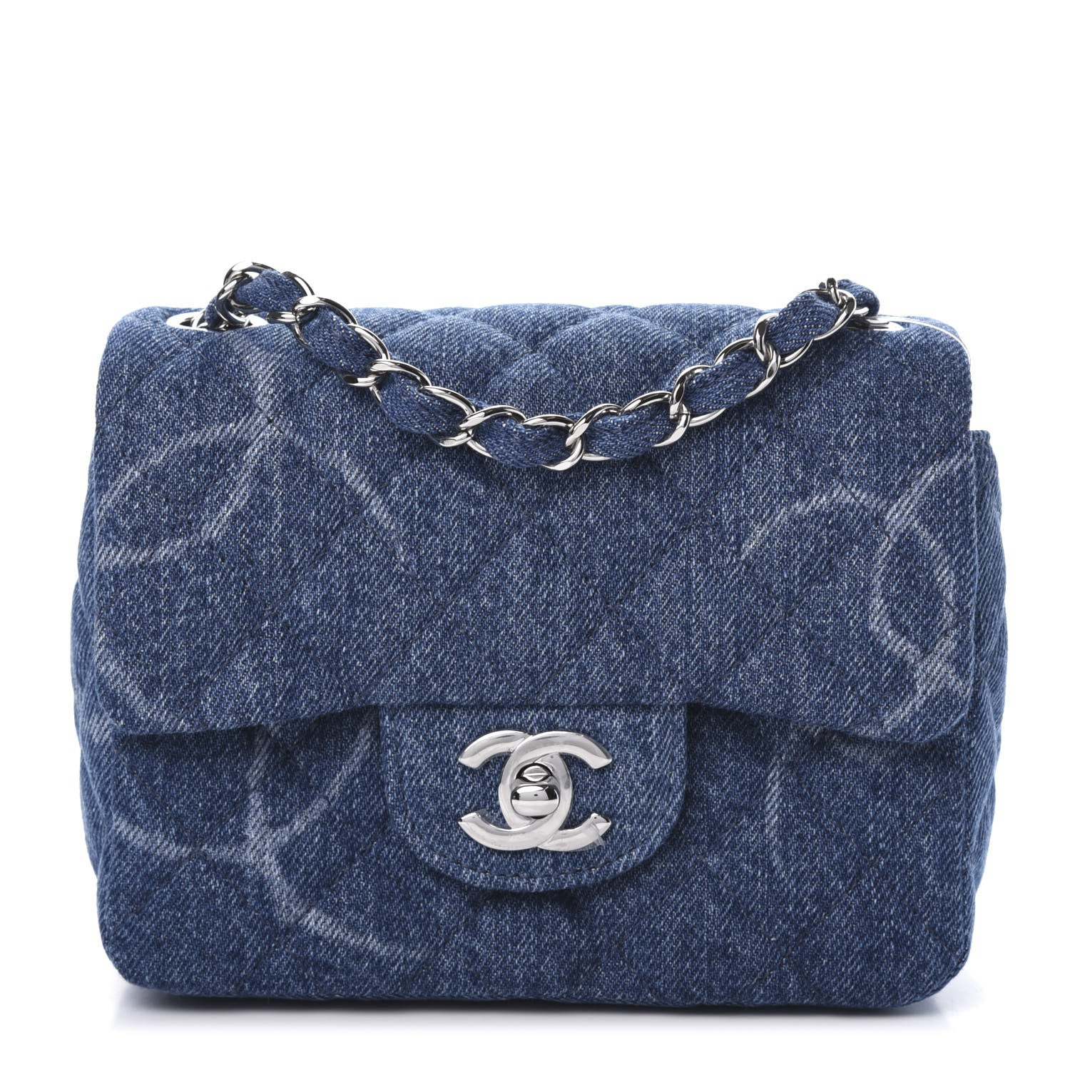 Chanel Denim CC Quilted Mini Square Flap Blue 1 of 10