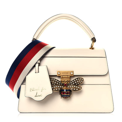 Gucci Calfskin Sylvie Web Small Queen Margaret Top Handle Bag White 1 of 12