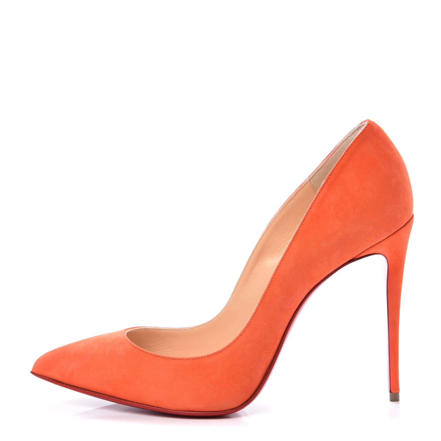 Christian Louboutin Suede Pigalle Follies 100 Pumps 39.5 Magma 1 of 8