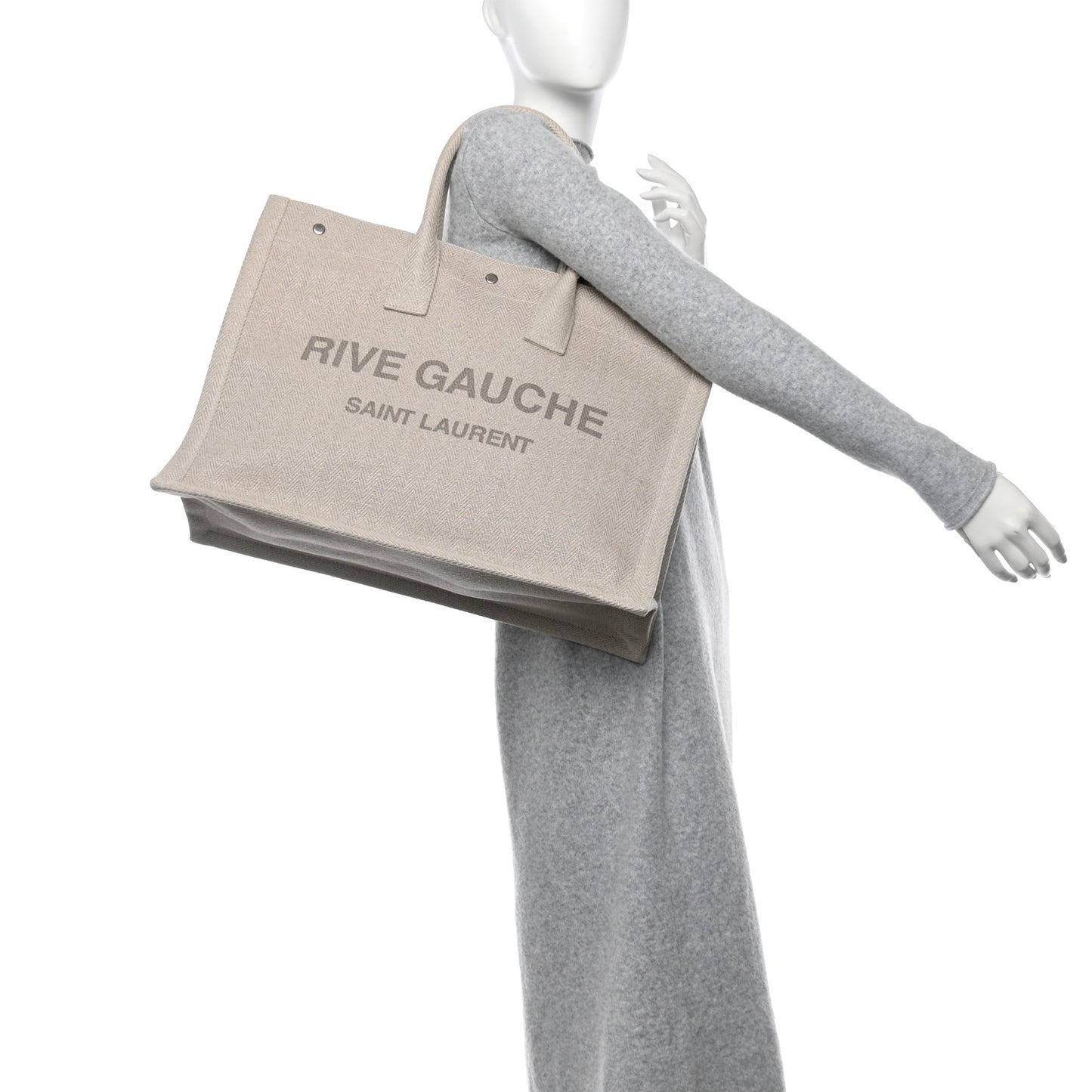 Cotton Linen Rive Gauche Tote Light Shell