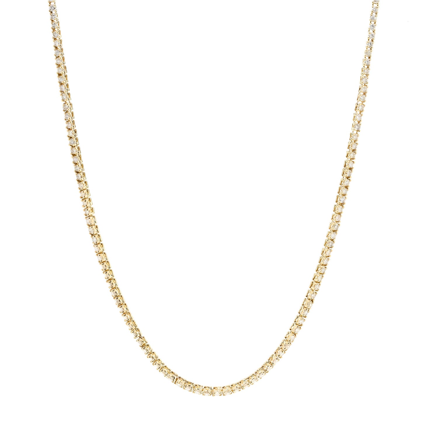 18K Yellow Gold Diamond 5.01ctw Tennis Necklace
