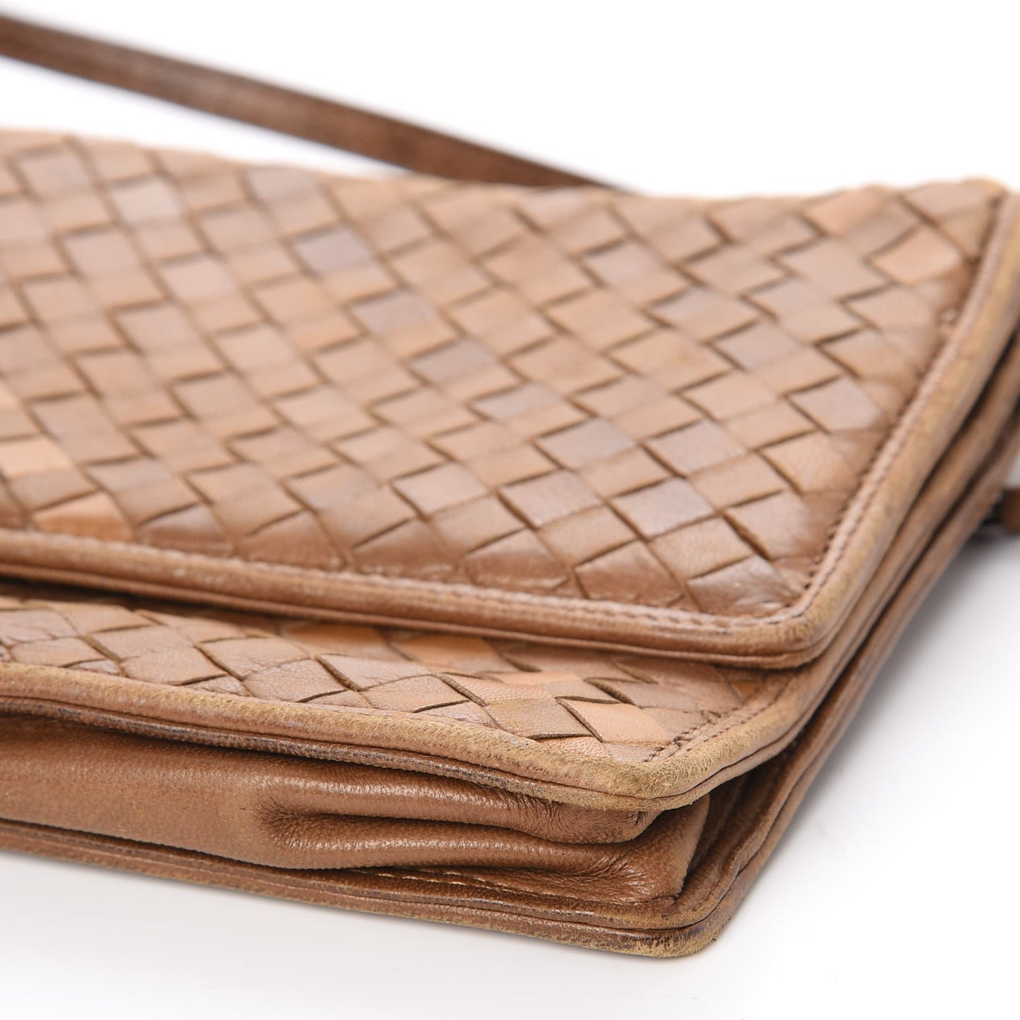 Nappa Intrecciato Flap Bag Noce