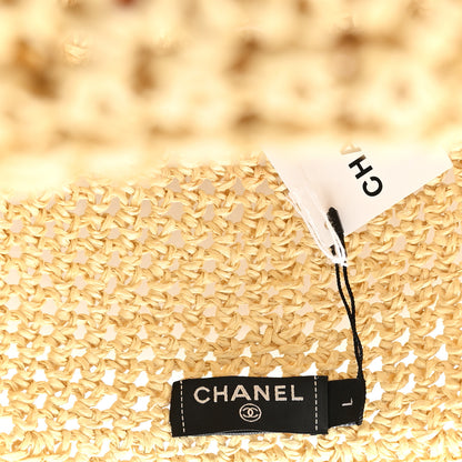 Chanel Straw Wide Brim Hat L Beige 8 of 8