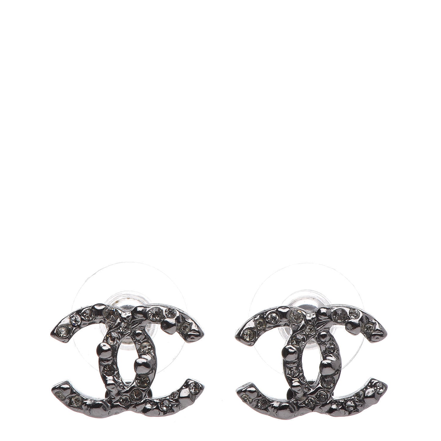 Crystal Mini CC Earrings Silver