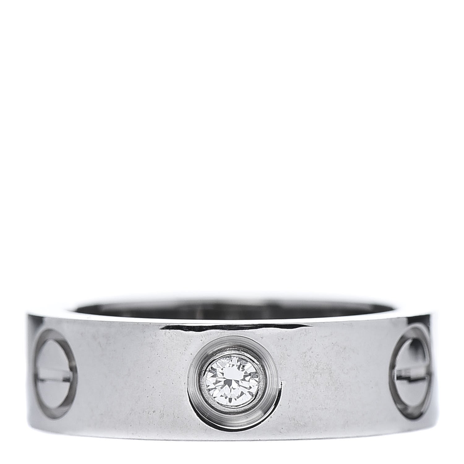 Cartier 18K White Gold 3 Diamond 5.5mm LOVE Ring 49 4.75 3 of 7