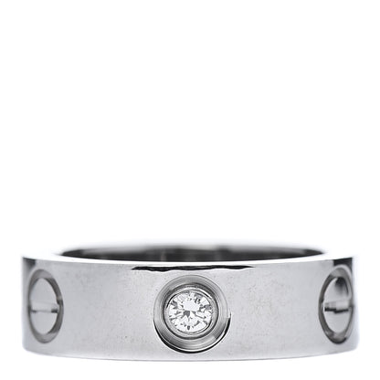 Cartier 18K White Gold 3 Diamond 5.5mm LOVE Ring 49 4.75 3 of 7