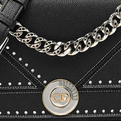 Christian Dior Grained Calfskin Perforated Diorama Flap Bag Black 7 of 10