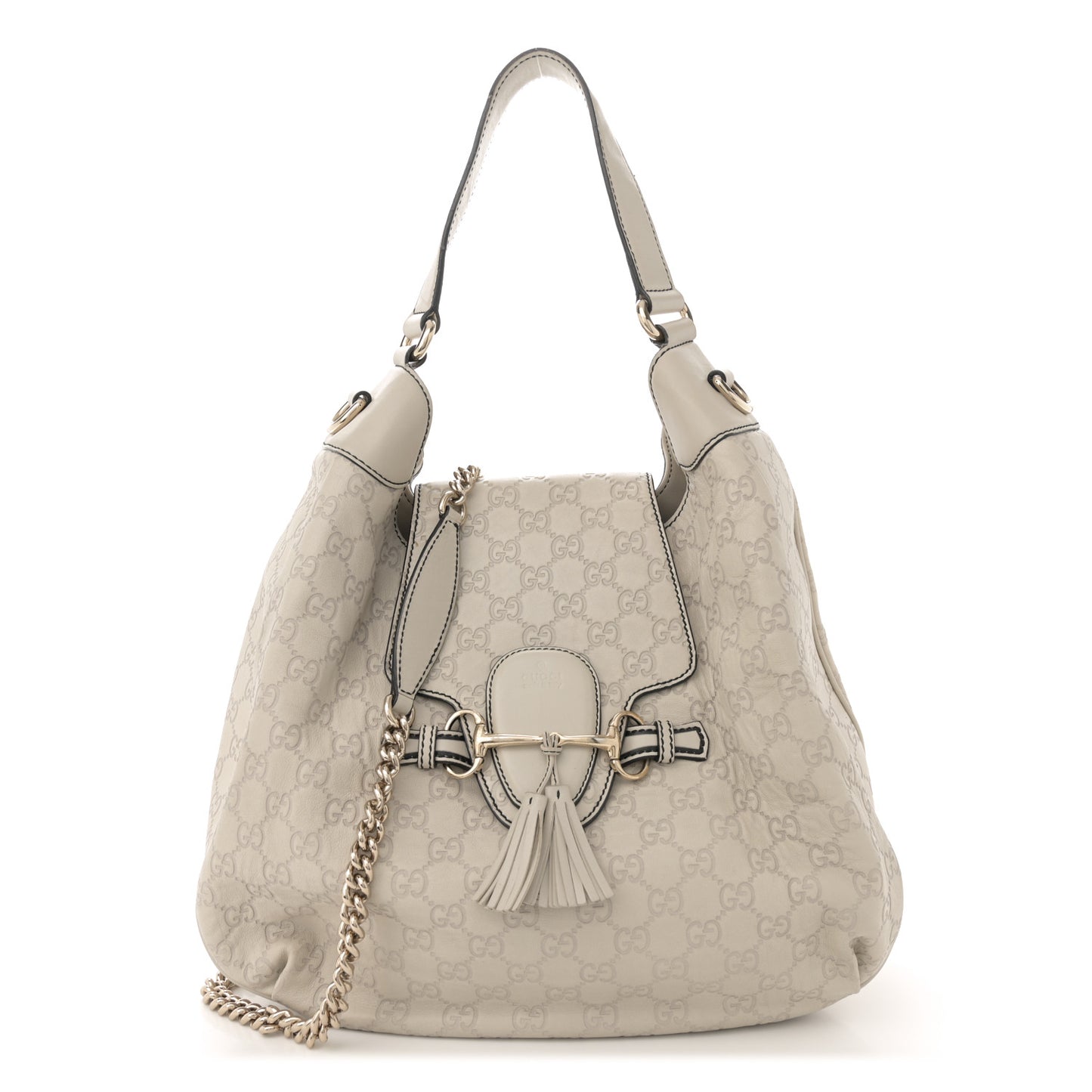 Guccissima Signature Medium Emily Hobo Mystic White