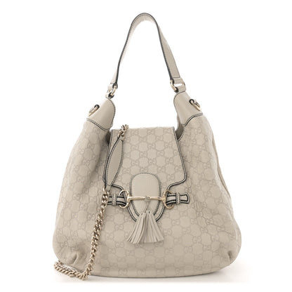 Gucci Guccissima Signature Medium Emily Hobo Mystic White 1 of 16