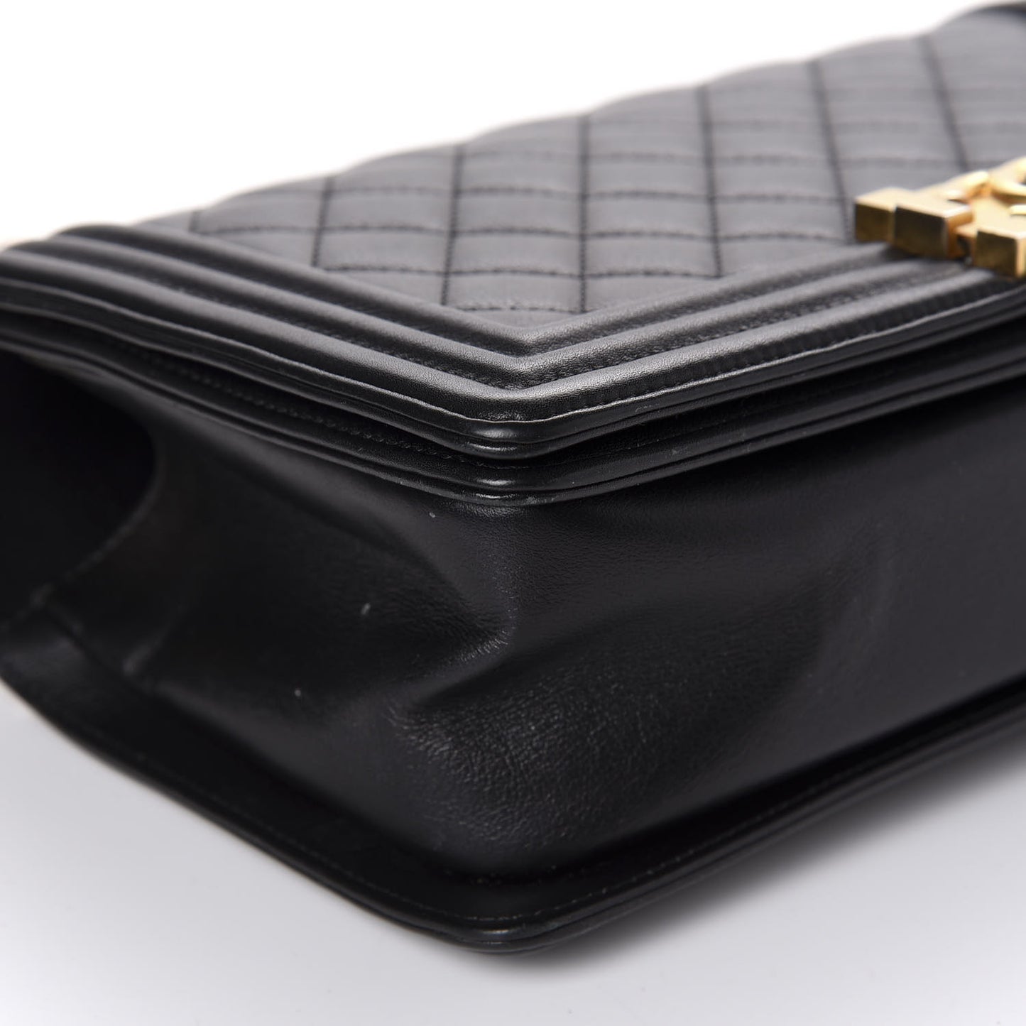 Calfskin Quilted Medium Boy Flap Black