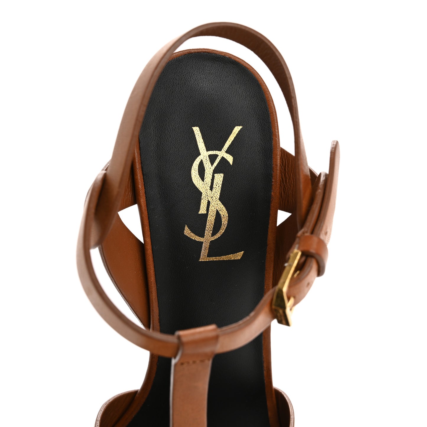 Calfskin Tribute 75 Platform Sandals 37 Amber