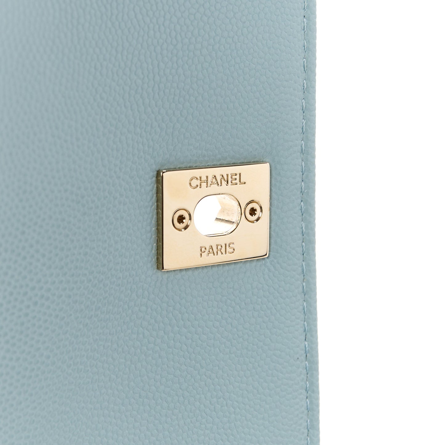 Caviar Quilted Mini Coco Handle Flap Light Blue