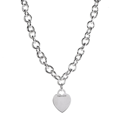 Tiffany Sterling Silver Heart Tag Necklace 1 of 6
