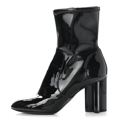 Louis Vuitton Patent Uniformes Silhouette Ankle Boots 38.5 Black 1 of 12