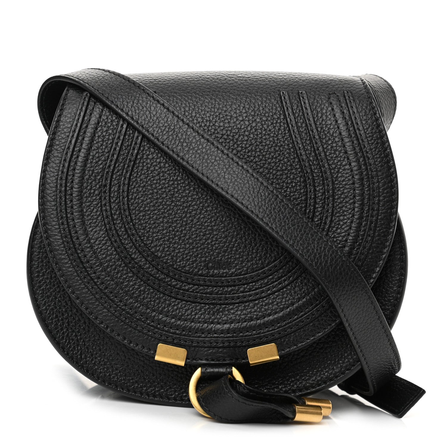 Chloe Calfskin Mini Marcie Round Crossbody Bag Black 1 of 11