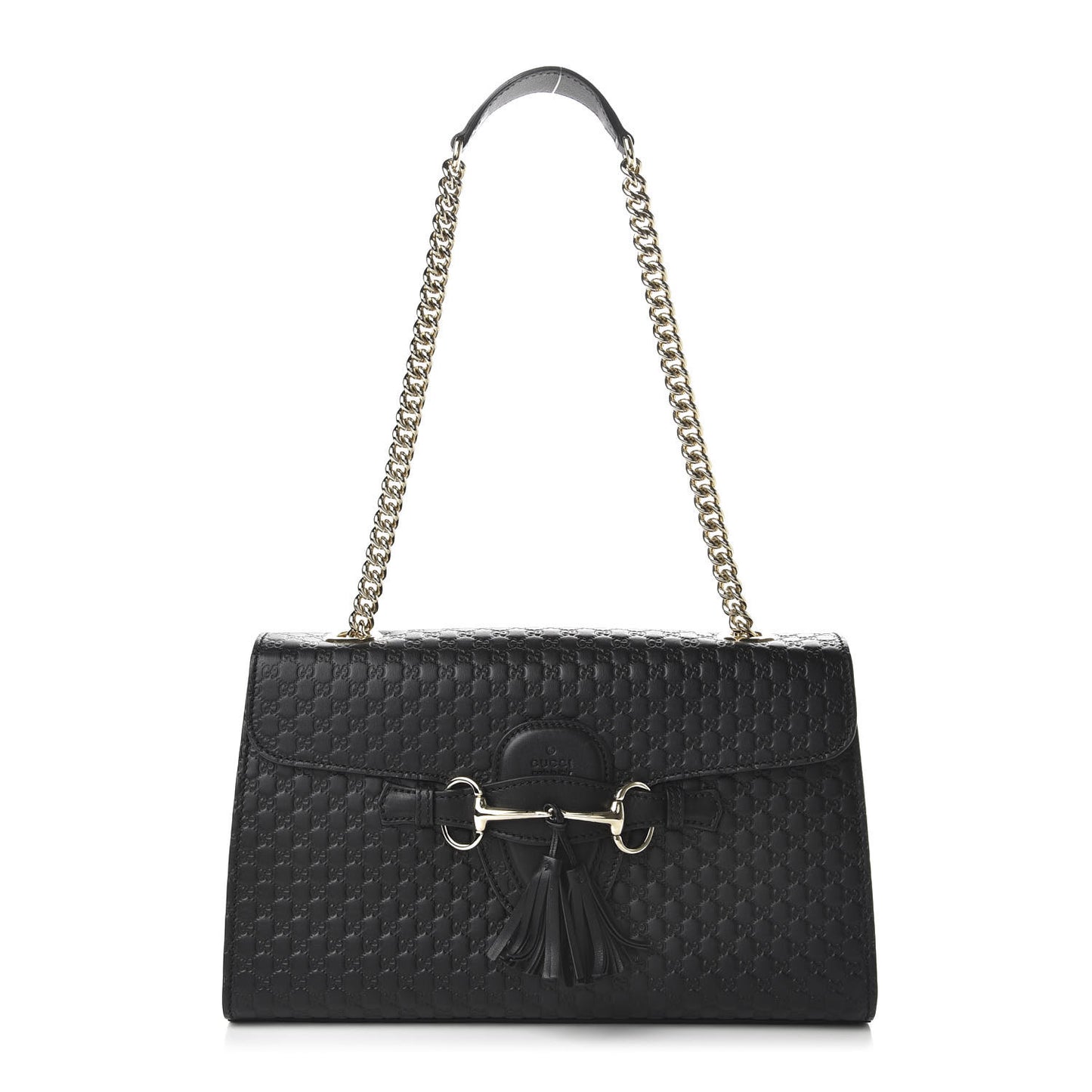 Microguccissima Medium Emily Chain Shoulder Bag Black