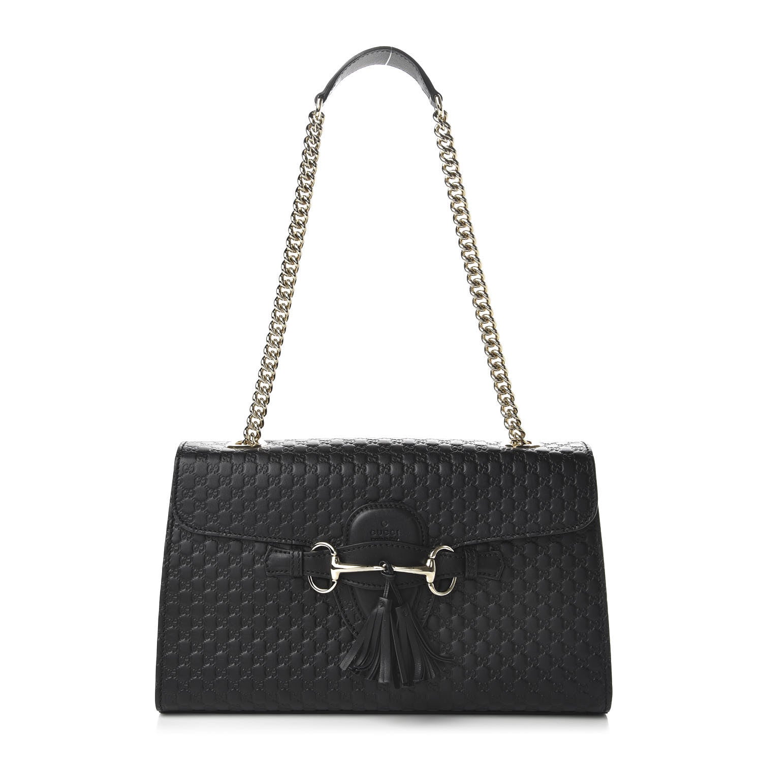 Gucci Microguccissima Medium Emily Chain Shoulder Bag Black 1 of 10