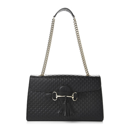Gucci Microguccissima Medium Emily Chain Shoulder Bag Black 1 of 10