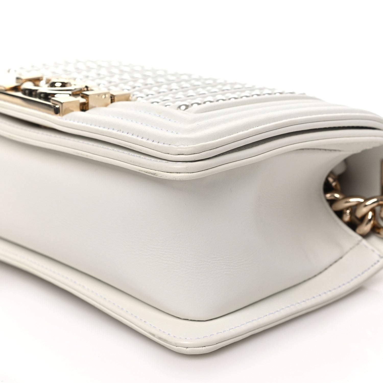 Chanel Calfskin Pearl Small Boy Flap White 10 of 10