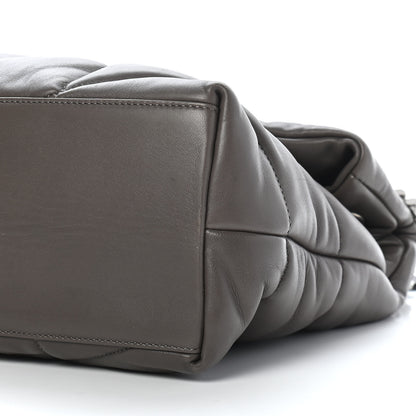 Saint Laurent Calfskin Quilted Medium Loulou Puffer Monogram Chain Satchel Concrete 10 of 10
