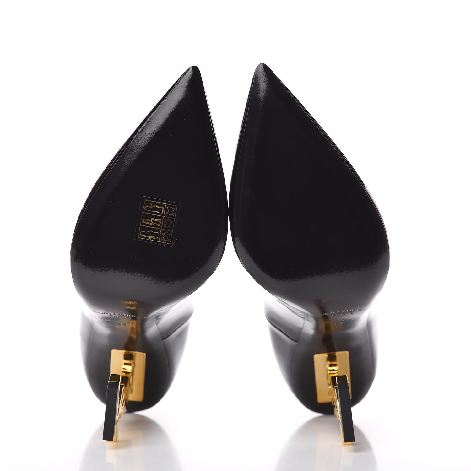 Saint Laurent Patent Calfskin Opyum 110 Pumps 38 Black Gold 5 of 9