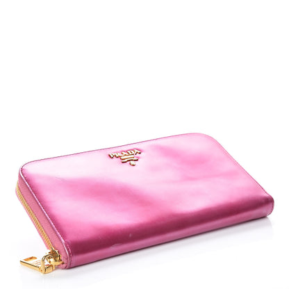 Prada Spazzolato Zip Around Wallet Fuxia 4 of 11