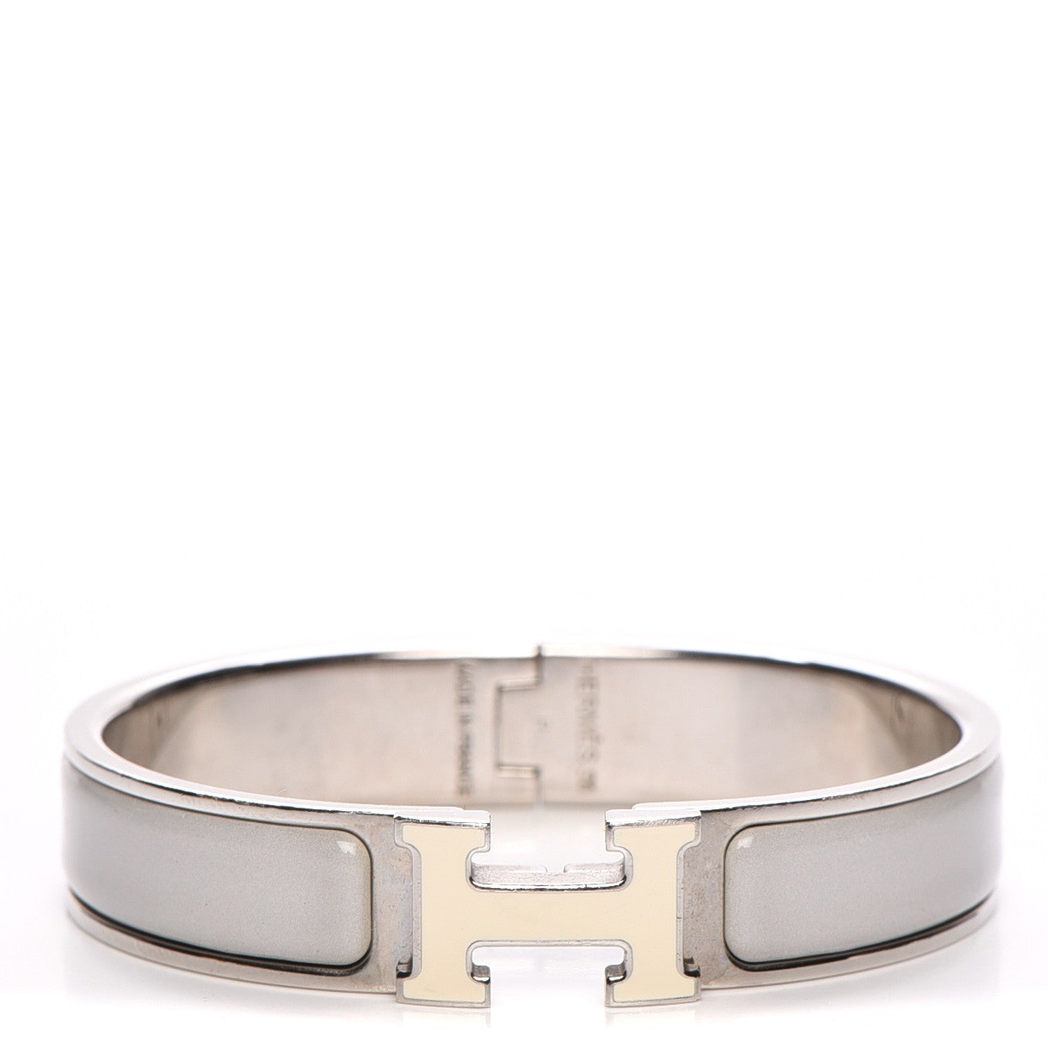 Hermes Enamel Narrow Clic Clac H Bracelet PM Gris Clair 1 of 5