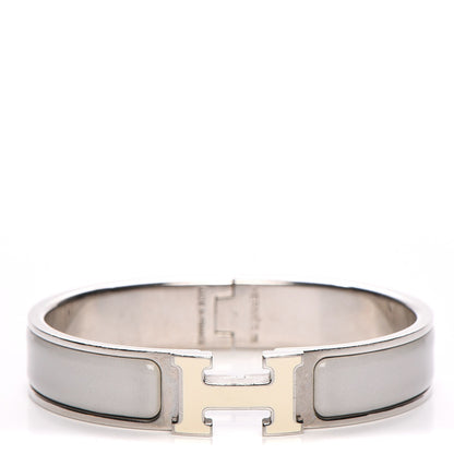 Hermes Enamel Narrow Clic Clac H Bracelet PM Gris Clair 1 of 5