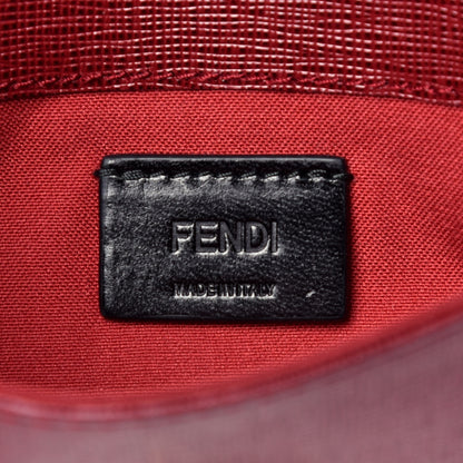 Fendi Vitello Elite Crystal Fendi Loves Monster Eyes Tube Wallet on Chain Rosso Scuro Multicolor 6 of 9