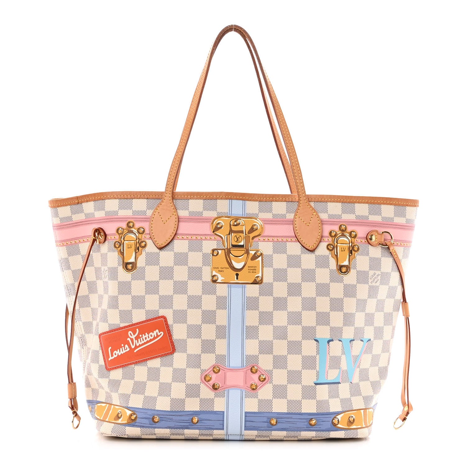 Louis Vuitton Damier Azur Summer Trunks Neo Neverfull MM 3 of 11