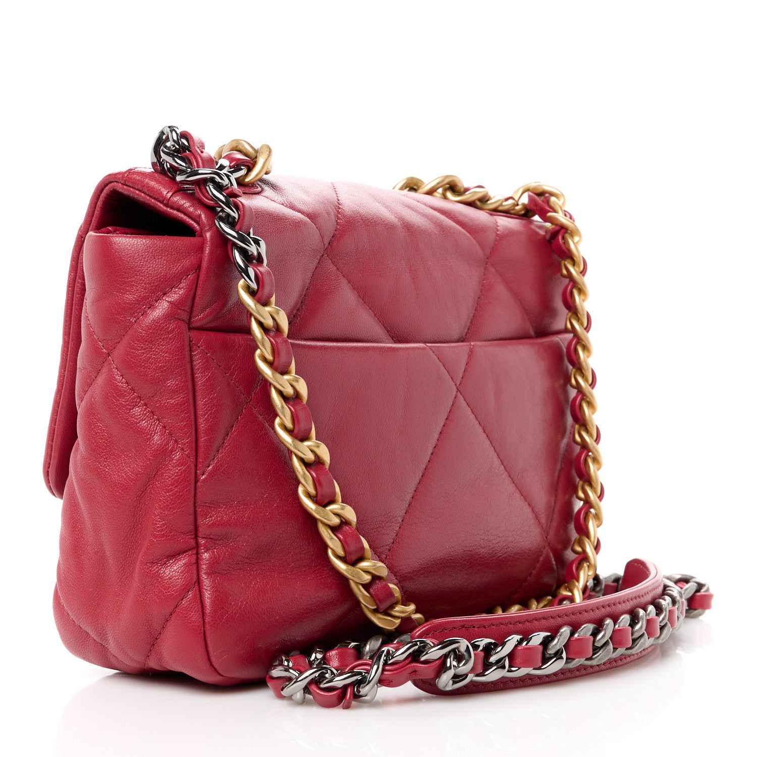 Chanel Goatskin Quilted Medium Chanel 19 Flap Red 3 of 10