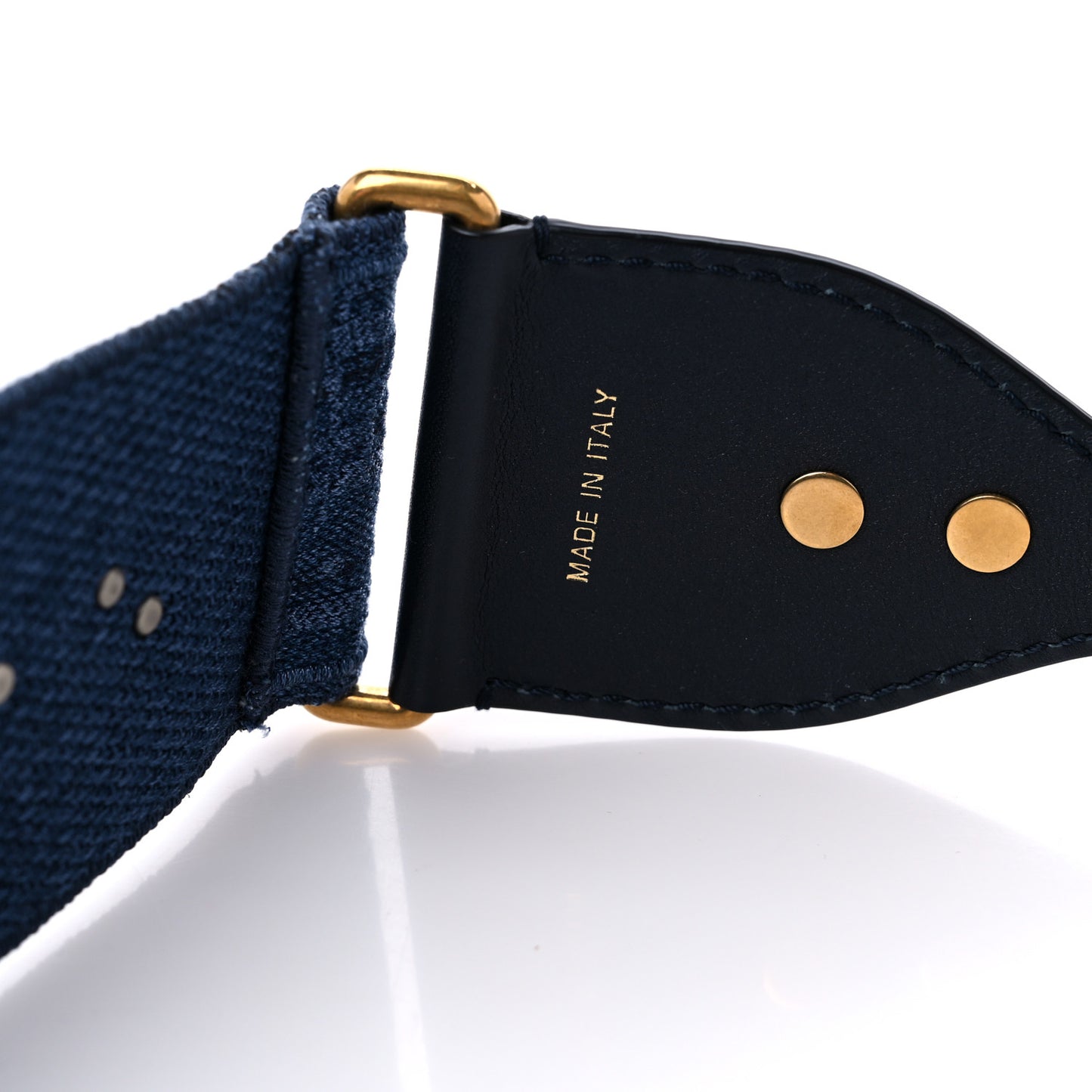 Oblique Denim Studded Shoulder Strap Blue