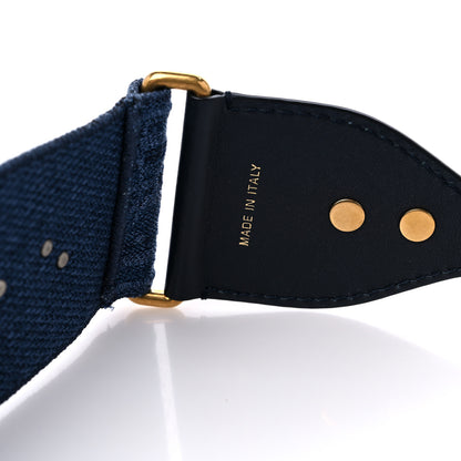 Christian Dior Oblique Denim Studded Shoulder Strap Blue 4 of 4