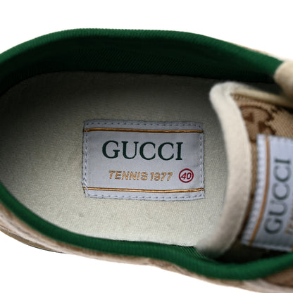 Gucci GG Monogram Web Womens 1977 Tennis Sneakers 40 Beige Ebony Mystic White 7 of 8