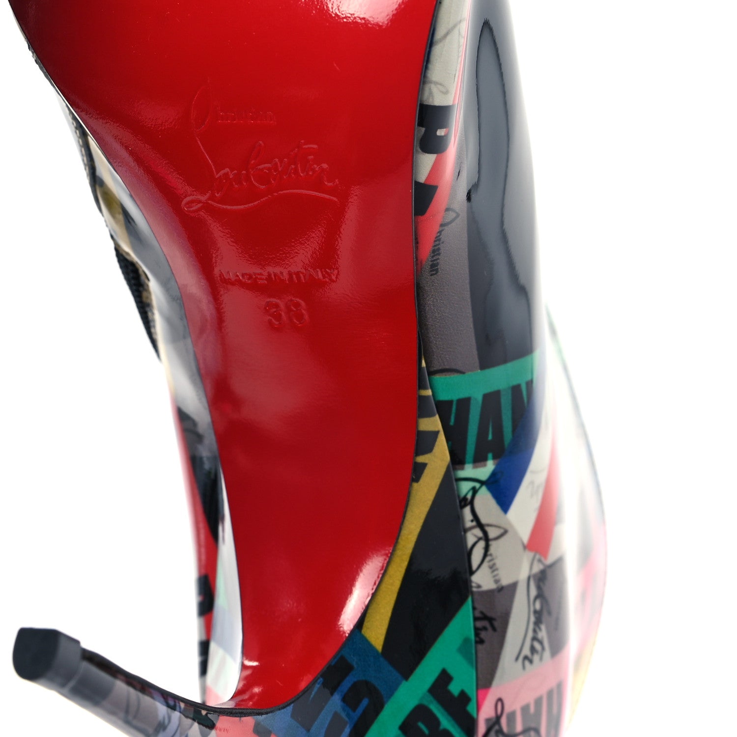 Christian Louboutin Patent Loubiballage Gorgona 100 Ankle Boots 38 Multicolor 6 of 7