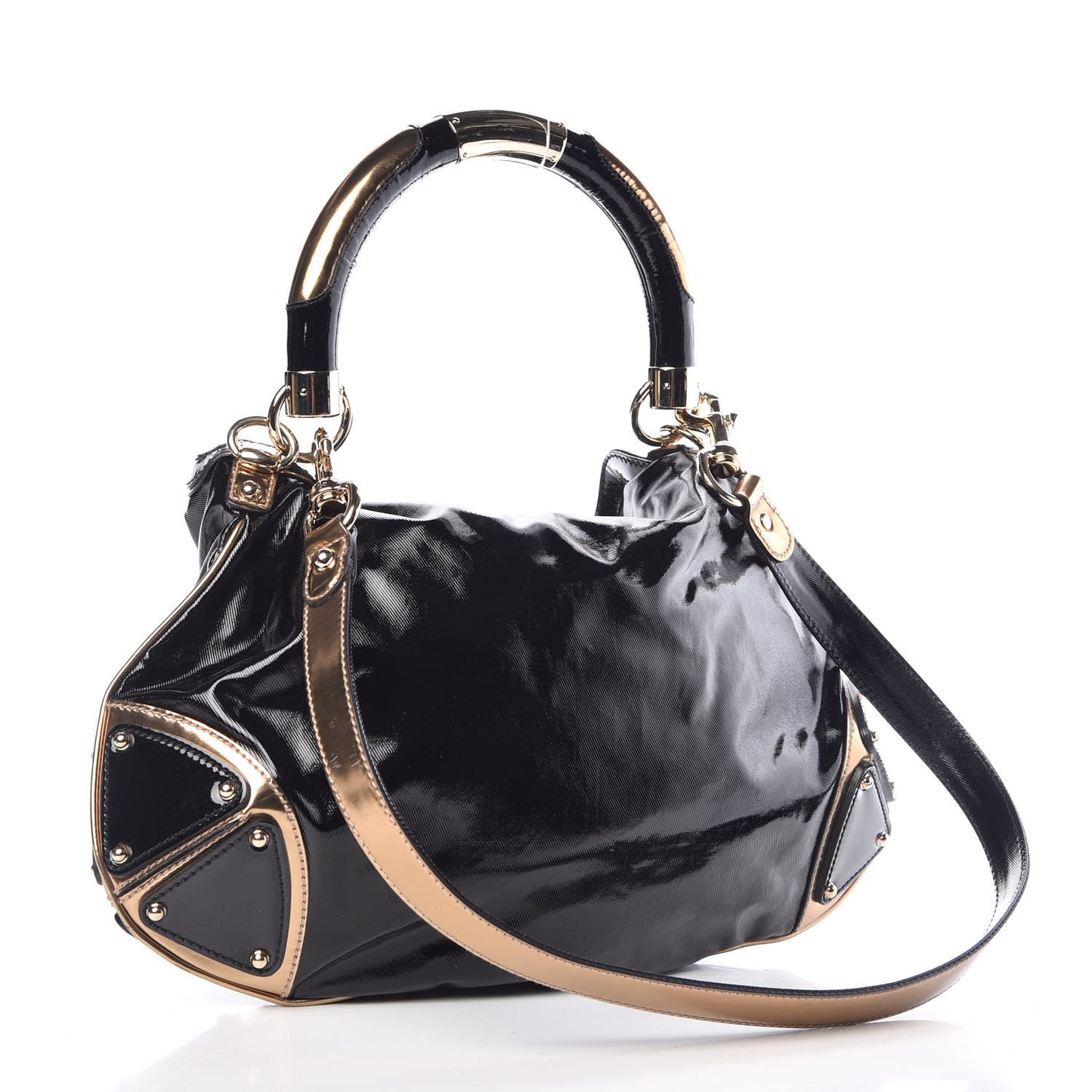 Coated Canvas Medium Indy Top Handle Hobo Black
