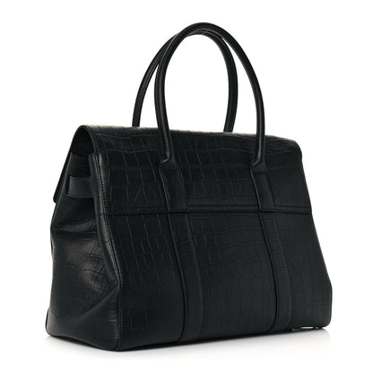 Mulberry Calfskin Crocodile Embossed Bayswater Black 3 of 12