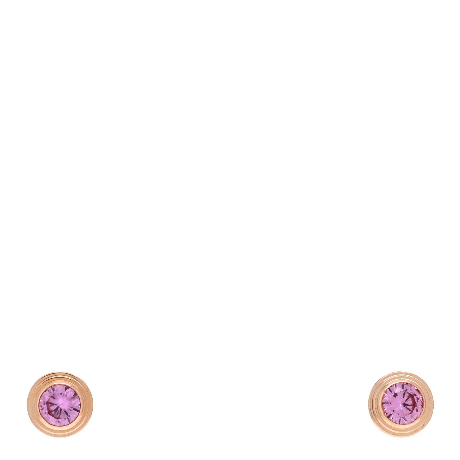 Cartier 18K Pink Gold Pink Sapphire D'Amour Earrings 1 of 5