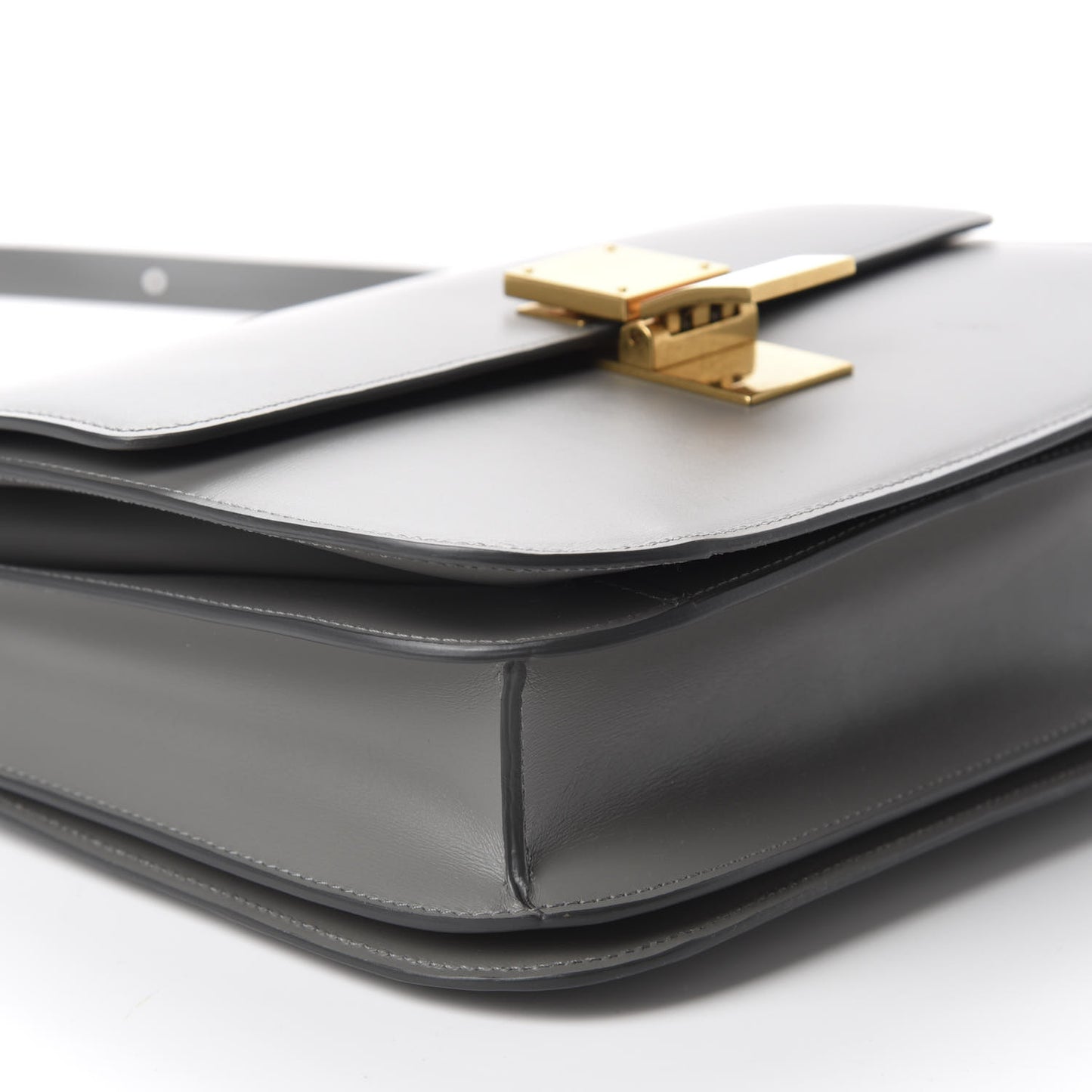 Box Calfskin Medium Classic Box Flap Bag Zinc