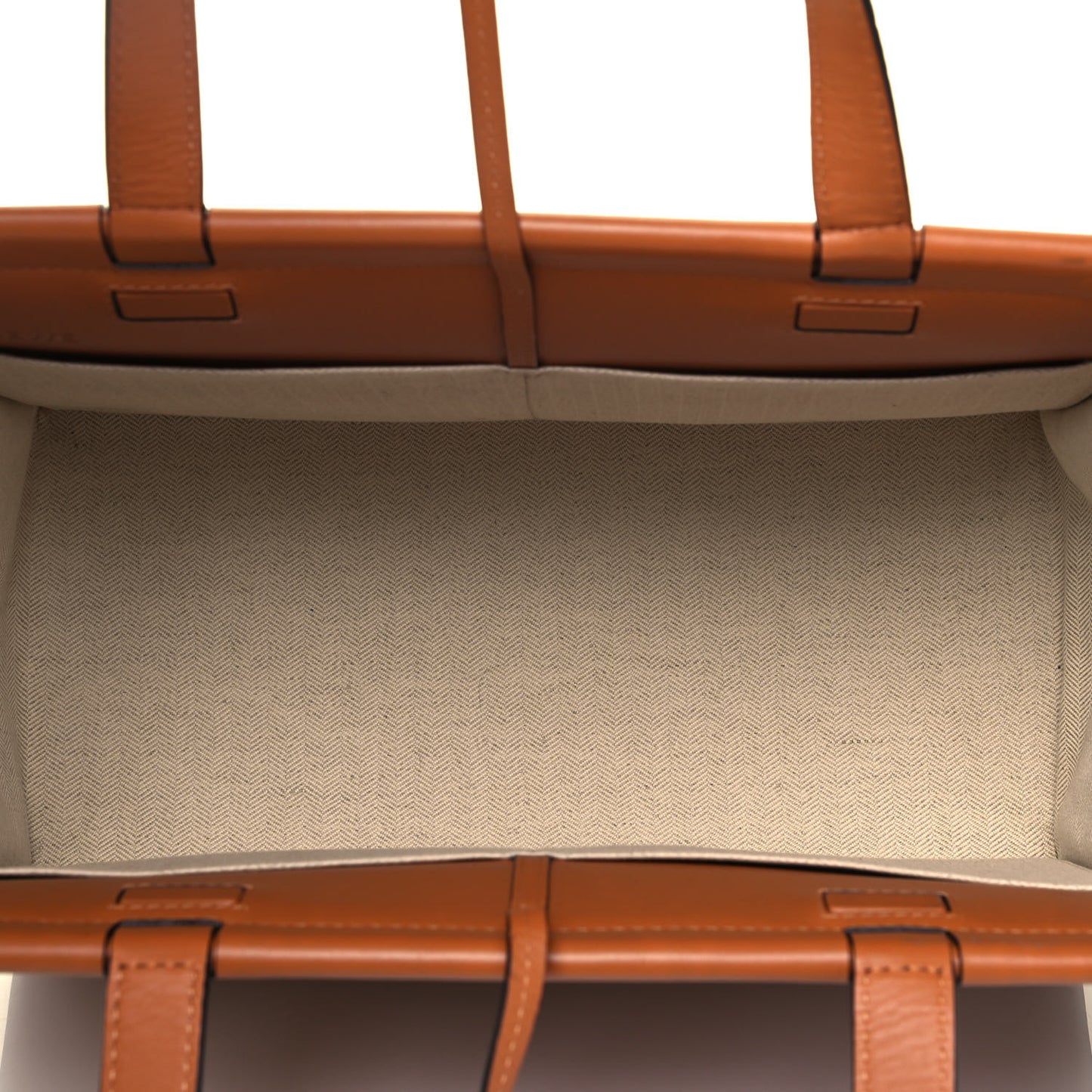Grained Calfskin Cushion Tote Tan