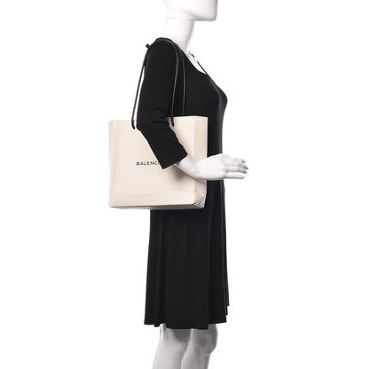 Balenciaga Calfskin Logo Small Shopping Tote White 2 of 12