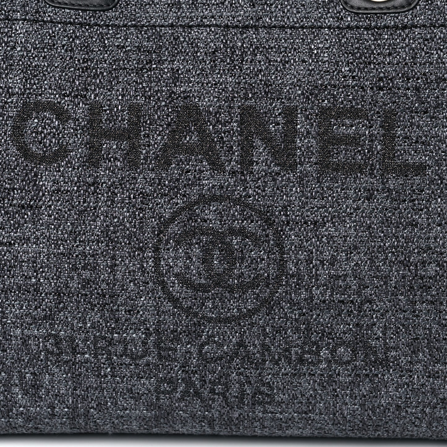 Mixed Fibers Calfskin Small Deauville Tote Black