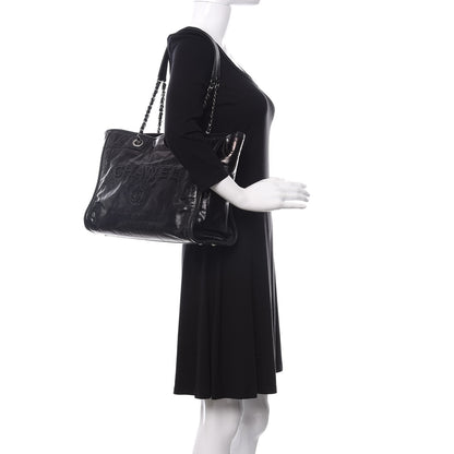 Chanel Glazed Calfskin Small Deauville Tote Black 2 of 11