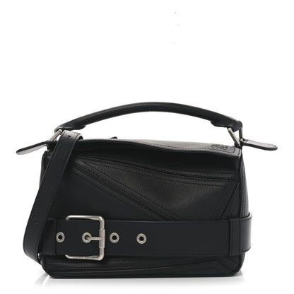 Loewe Shiny Calfskin Small Puzzle Biker Bag Black 1 of 9