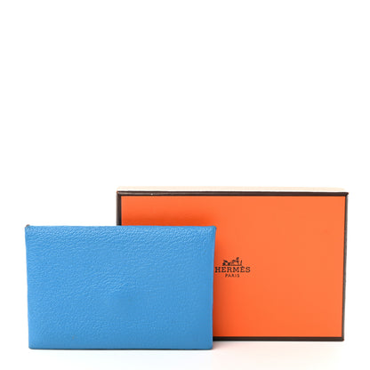 Hermes Chevre Mysore Verso Calvi Card Case Bleu Frida Cuivre 13 of 13